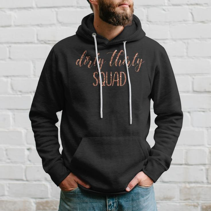 30Th Birthday Gift Girly Rose Dirty Thirty Squad Hoodie Gifts for Him