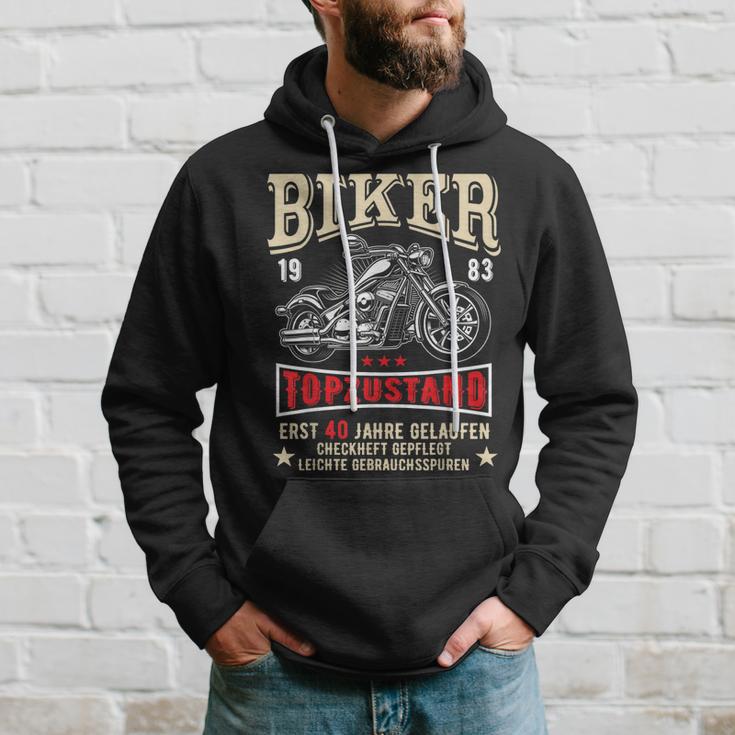 40. Geburtstag Mann Biker Hoodie Witzig 1983 Motorrad V2 Geschenke für Ihn