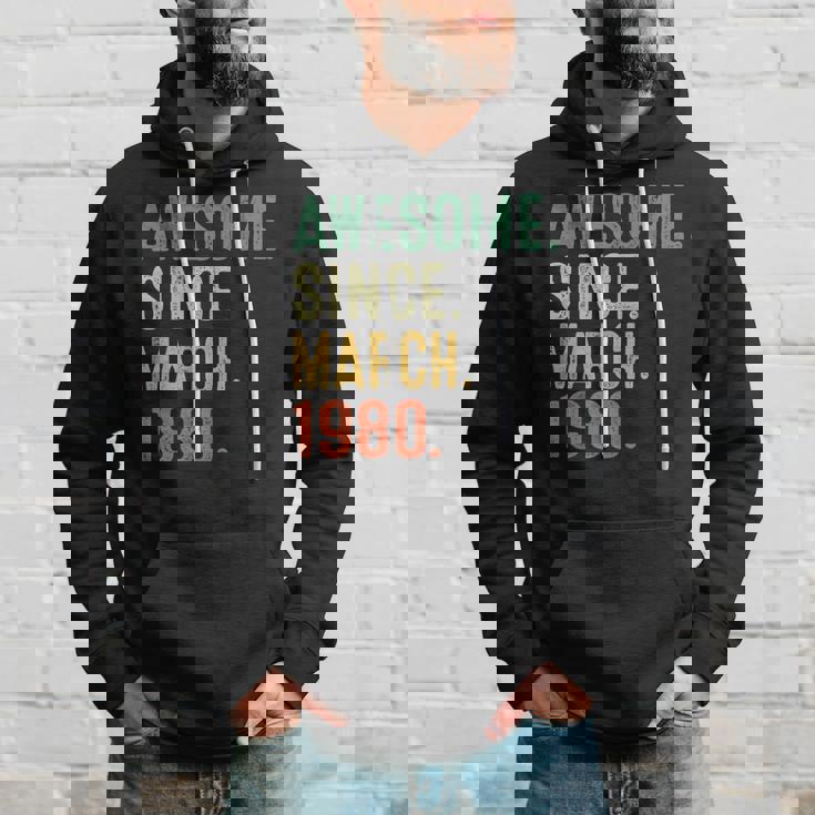 43 Years Old Gifts Awesome Since March 1980 43Rd Birthday Hoodie Gifts for Him