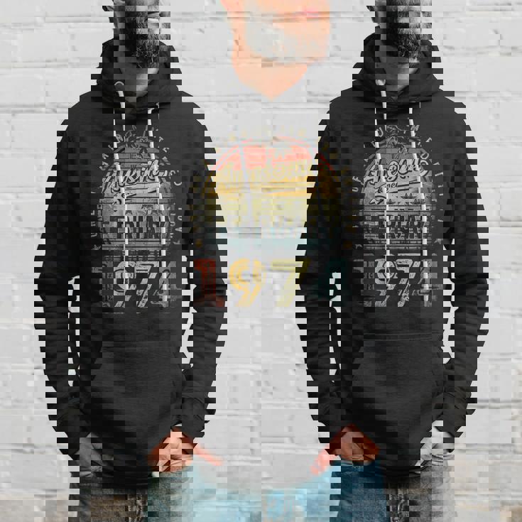 49Th Birthday Gift Awesome Since February 1974 49 Year Old Hoodie Gifts for Him