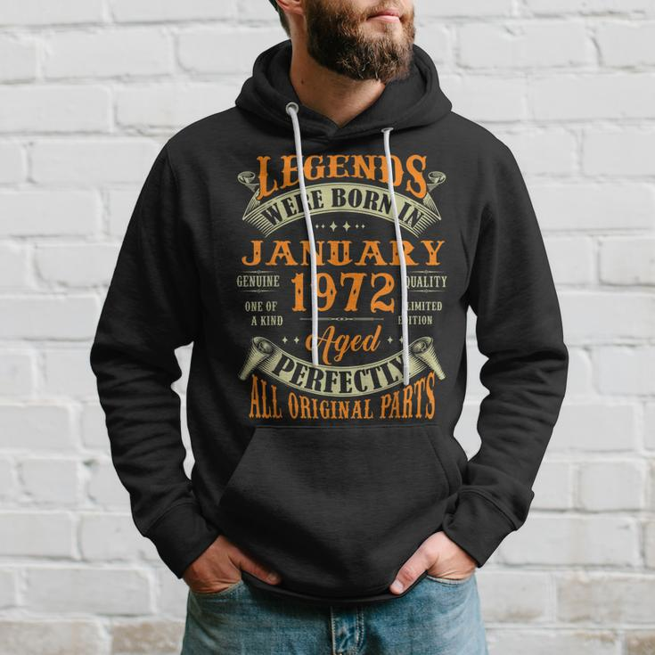 51 Years Old Gifts Legends Born In January 1972 51St Bday Men Hoodie Graphic Print Hooded Sweatshirt Gifts for Him