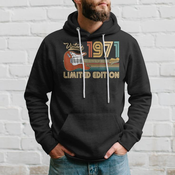 52Th Birthday Gifts Men Vintage 1971 Limited Edition Guitar Hoodie Gifts for Him