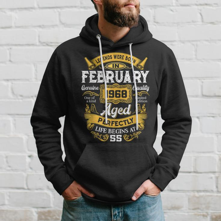 55 Years Old Gifts Legends Born In February 1968 55Th Bday Hoodie Gifts for Him