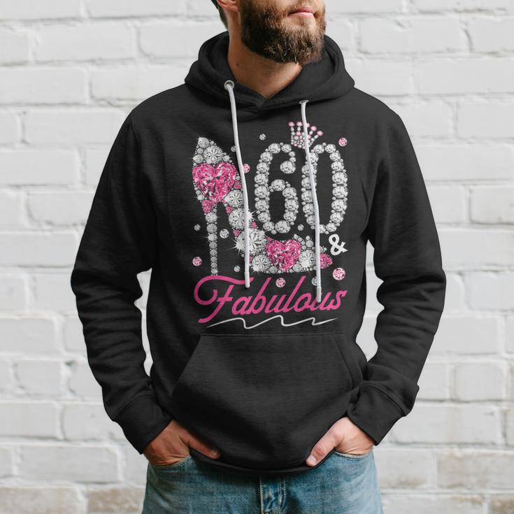 60Th Birthday 60 & Fabulous Pink 60 Years Old Diamond Shoes Hoodie Gifts for Him