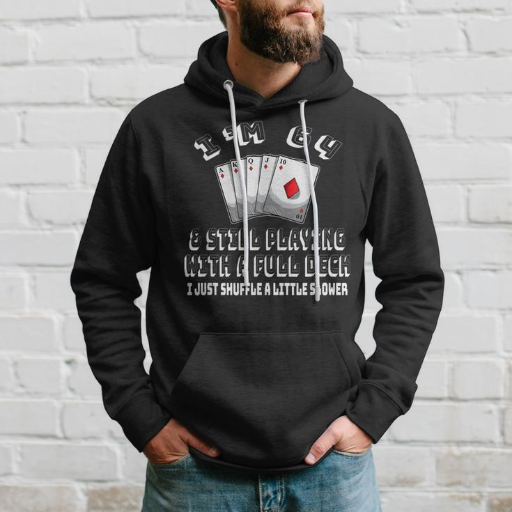 64 Year Old Birthday Gift 64Th Bday Funny Playing Card Love Hoodie Gifts for Him