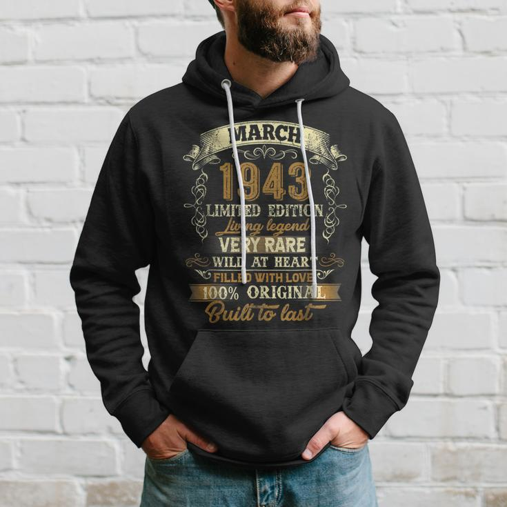 80 Year Old Gift March 1943 Vintage Awesome 80Th Birthday Hoodie Gifts for Him