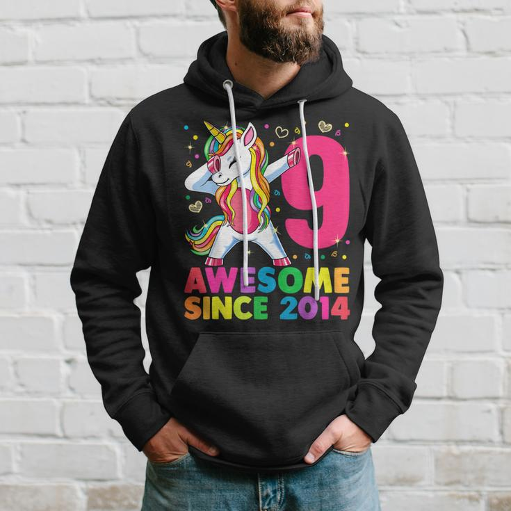 9 Years Old Unicorn Dabbing 9Th Birthday Girl Unicorn Party Hoodie Gifts for Him