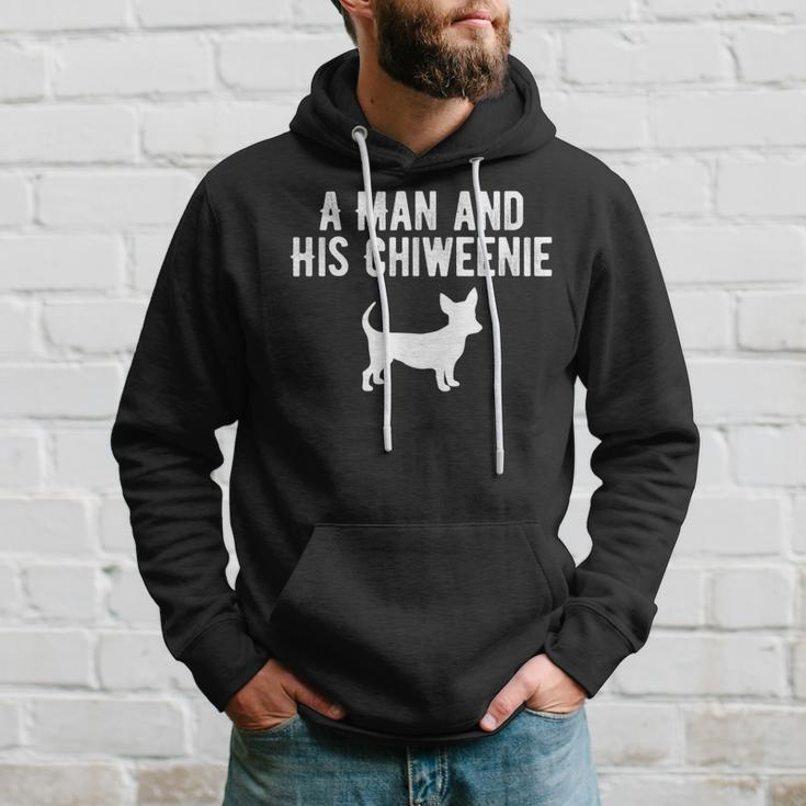 A Man And His Chiweenie Chiweenie Dog Owner Dad Hoodie Gifts for Him