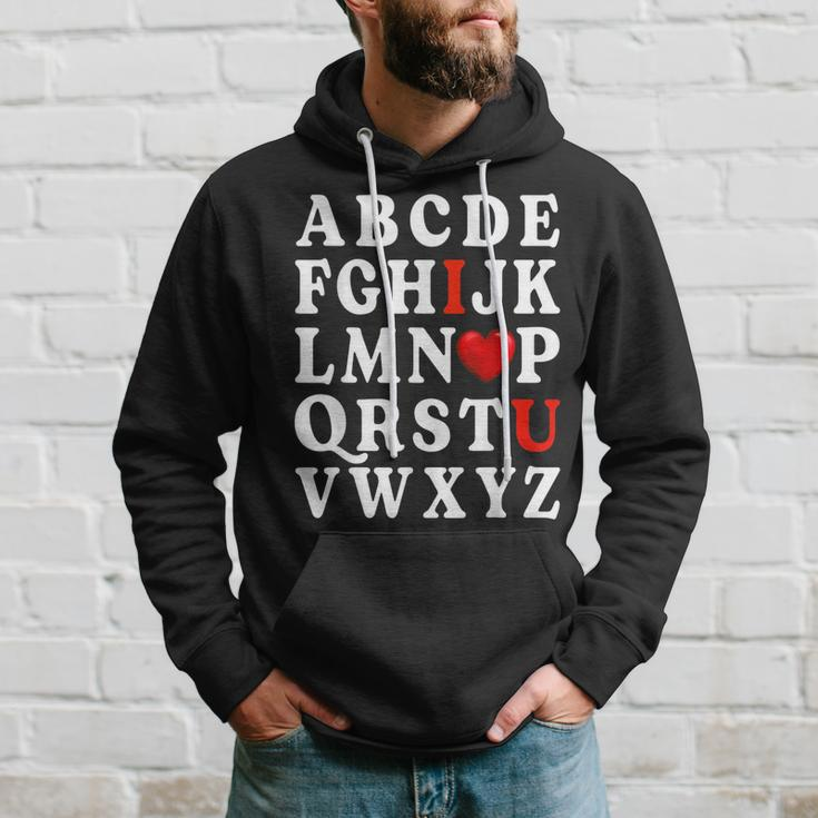 Alphabet Abc I Love You Valentines Day Heart Gifts Him Her V2 Hoodie Gifts for Him