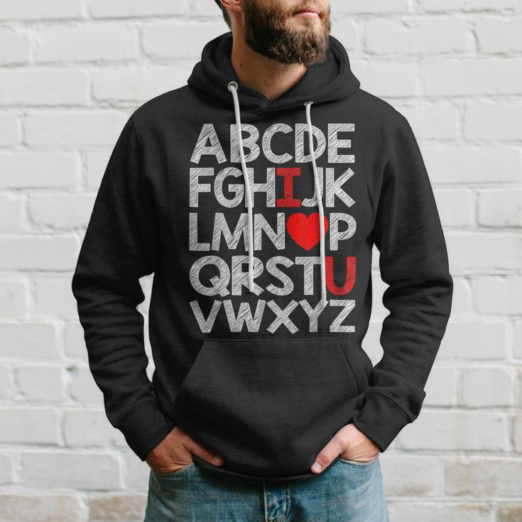 Alphabet Abc I Love You Valentines Day Heart Gifts V3 Hoodie Gifts for Him