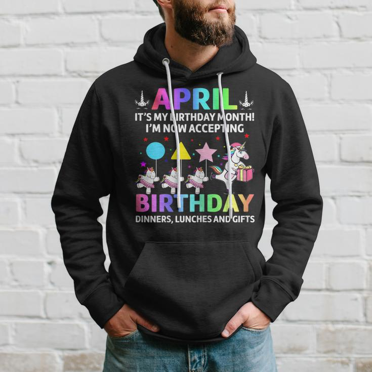 April Its My Birthday Month Shirt Cute Unicorn Birthday Hoodie Gifts for Him