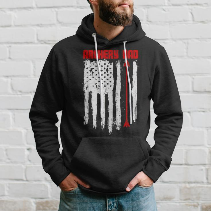 Archery Dad Vintage Usa Red White Flag Hoodie Gifts for Him