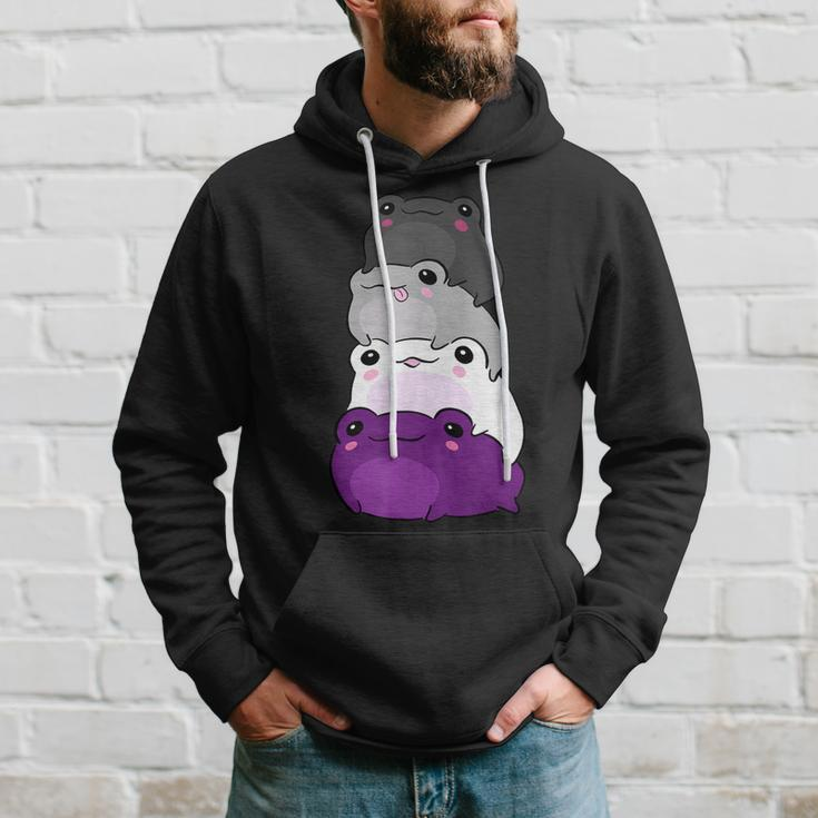 Asexual Flag Color Frog Subtle Queer Pride Lgbtq Aesthetic Hoodie Gifts for Him