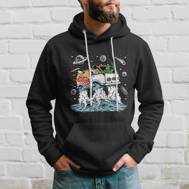 Astronaut And Alien Drive Space Car Hoodie Gifts for Him