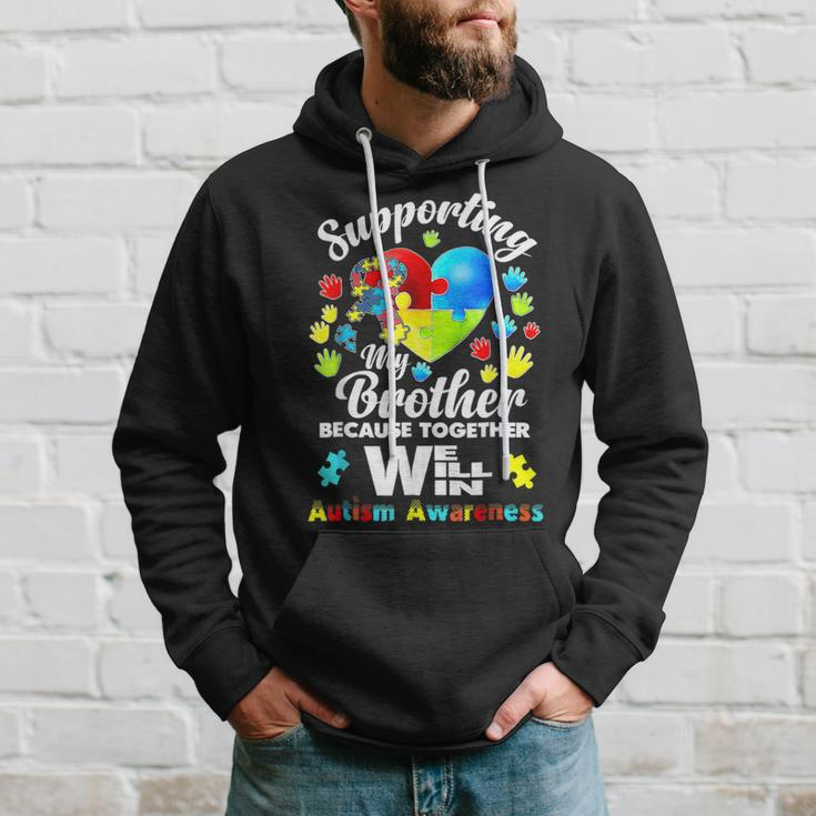 Autism Awareness Month Supporting My Brother Puzzle Hoodie Gifts for Him