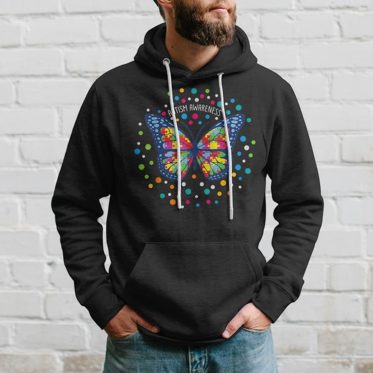 Autism Gifts Women Men Butterfly Support Autism Awareness Hoodie Gifts for Him