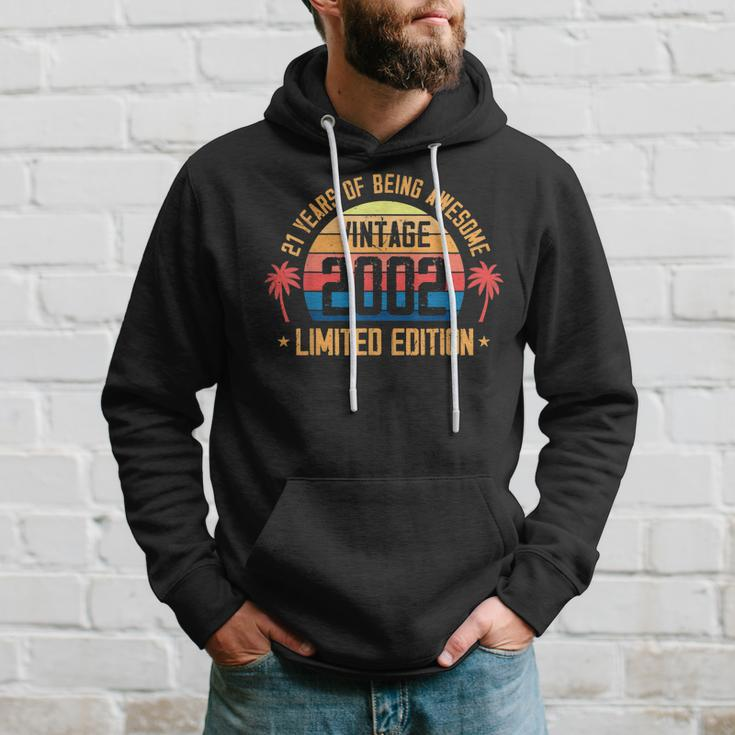 Awesome 21 Years Old 21St Birthday Sunset Vintage 2002 Hoodie Gifts for Him