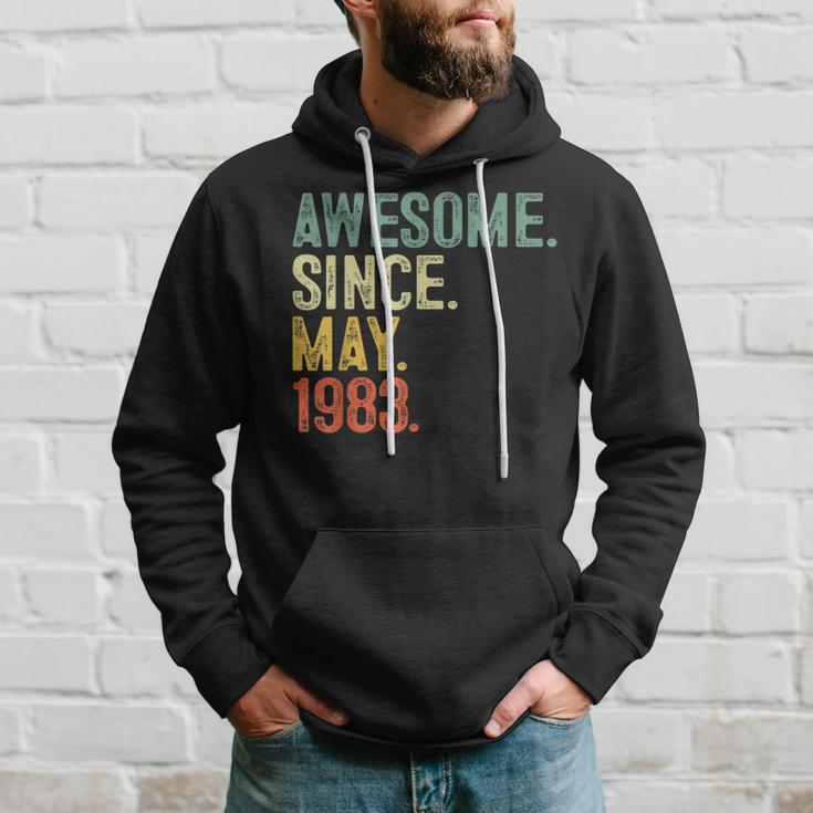 Awesome Since May 1983 40 Years Old Gifts 40Th Birthday Gift Hoodie Gifts for Him