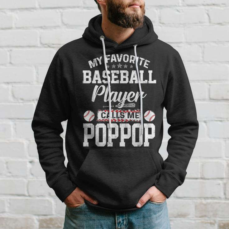 Baseball Dad My Favorite Baseball Player Calls Me Poppop Gift For Mens Hoodie Gifts for Him