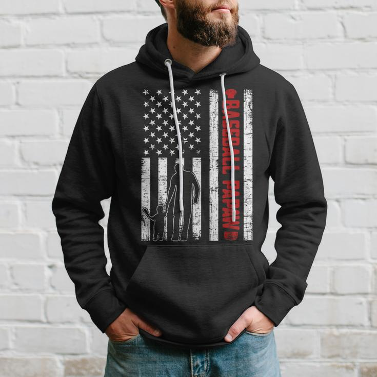 Baseball Papaw Funny American Flag Mens Fathers Day Vintage Hoodie Gifts for Him