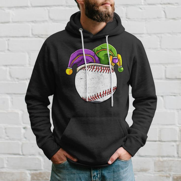 Baseball Sports Lover Mardi Gras Carnival Party Jester Hoodie Gifts for Him