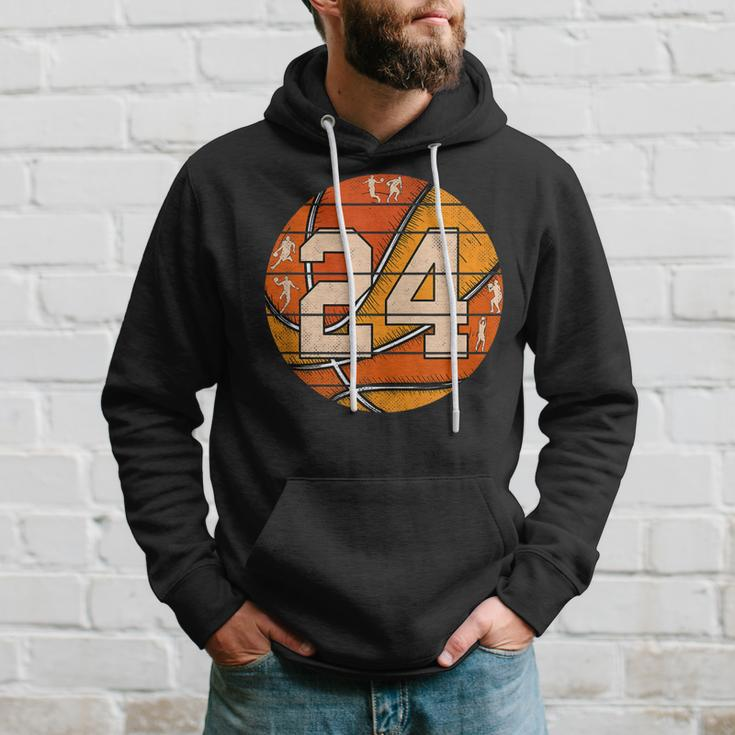 Basketball Number 24 Jersey Love Basketball Player Vintage Hoodie Gifts for Him