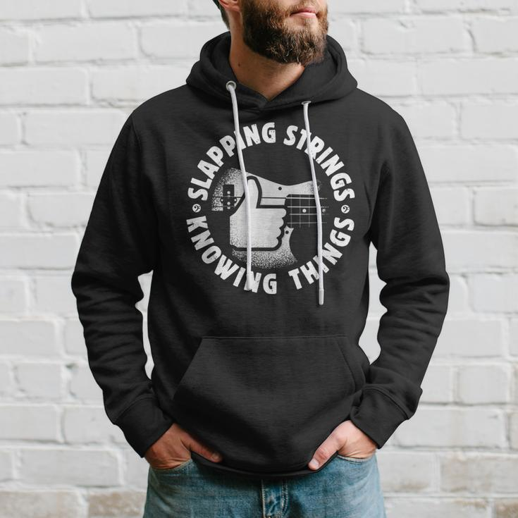 Bass Guitar Slapping Strings Knowing Things For Bassist Hoodie Gifts for Him