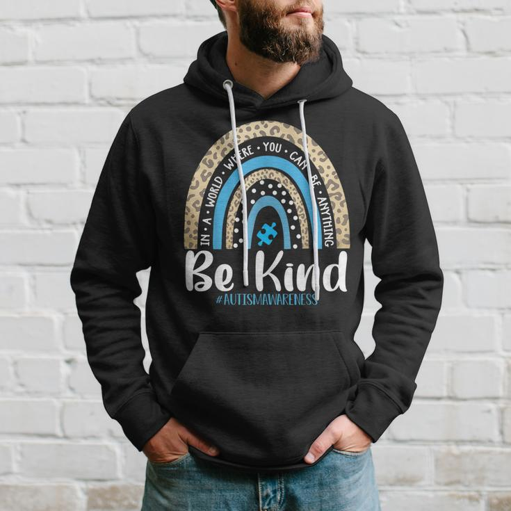 Be Kind Autism Awareness Leopard Rainbow Choose Kindness Hoodie Gifts for Him