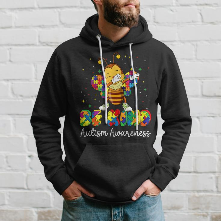 Be Kind Autism Awareness Puzzle Bee Dabbing Support Kid Girl Hoodie Gifts for Him