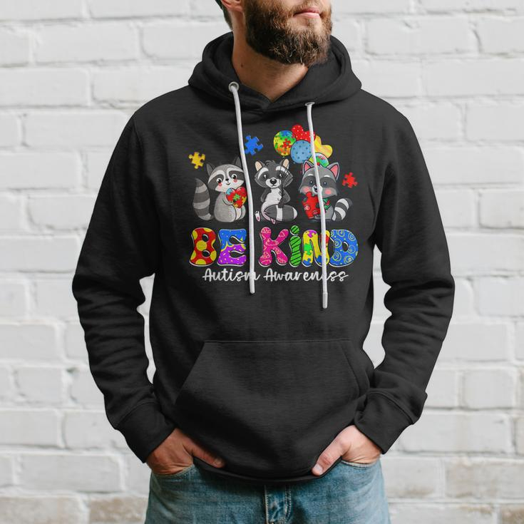 Be Kind Raccoon Puzzle Pieces Funny Autism Awareness Gifts Hoodie Gifts for Him