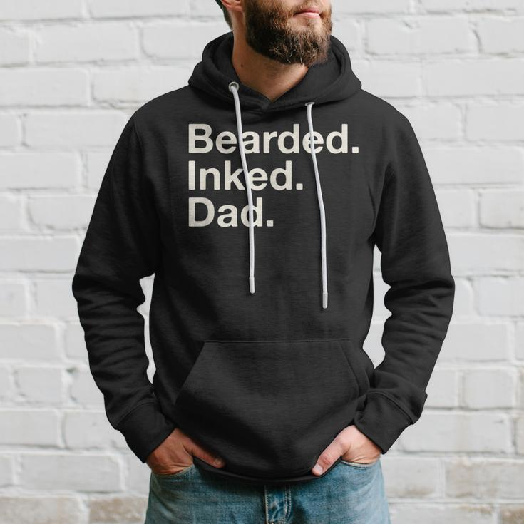 Bearded Inked Dad Fathers Day Tattoo Lover Love Tattooed Hoodie Gifts for Him