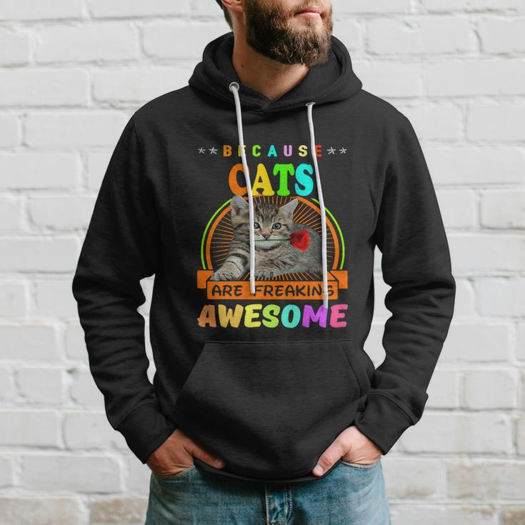Because Cats Are Freaking Awesome Gift Friends Funny Design Gift Hoodie Gifts for Him