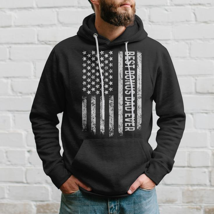 Best Bonus Dad Ever Stepdad Flag Fathers Day Gift Idea Gift For Mens Hoodie Gifts for Him