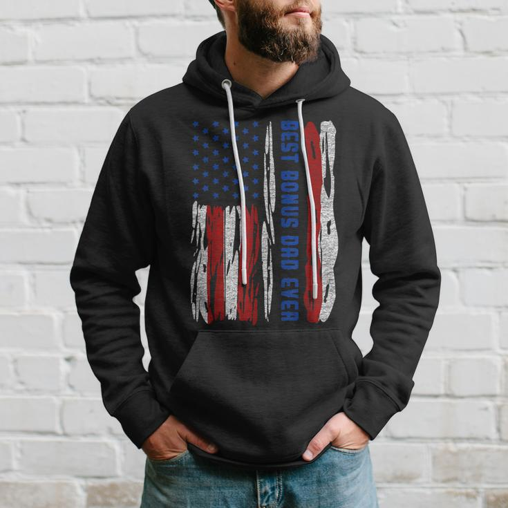 Best Bonus Dad Ever Us Flag Step Father Fathers Day Gift Gift For Mens Hoodie Gifts for Him