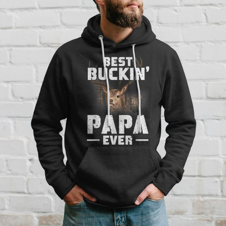 Best Buckin Papa Ever Deer Hunting Hunter Men Dad Hoodie Gifts for Him