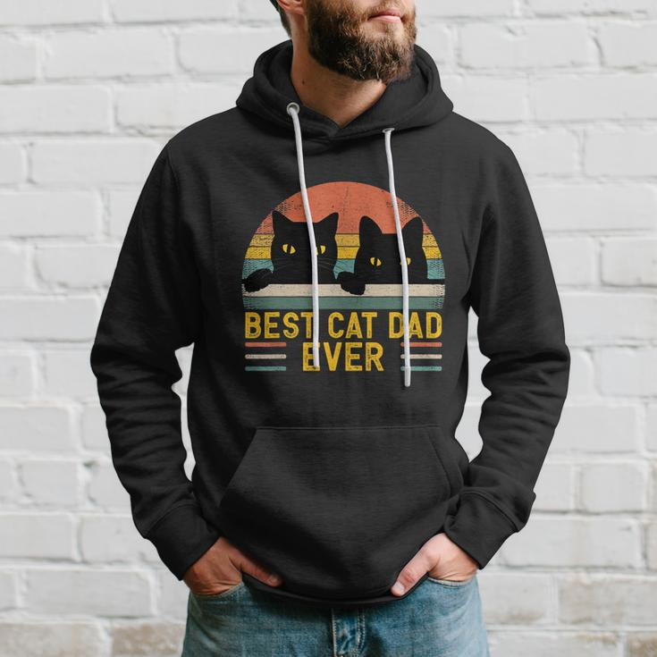 Best Cat Dad Ever Vintage Retro Style Black Cats Lover Tshirt Hoodie Gifts for Him