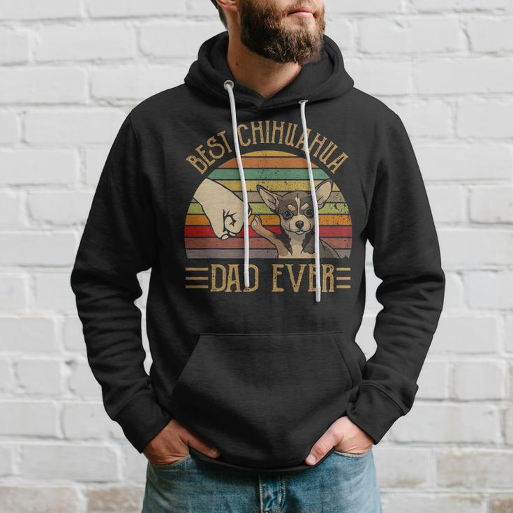 Best Chihuahua Dad Ever Retro Vintage Sunset V2 Hoodie Gifts for Him