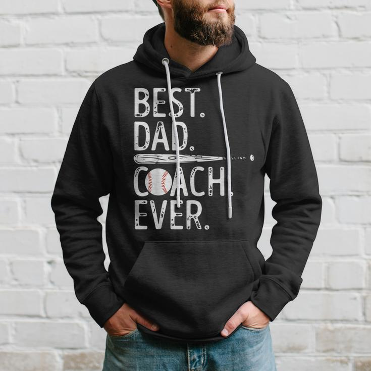 Best Dad Coach Ever Baseball Patriotic For Fathers Day Gift For Mens Hoodie Gifts for Him