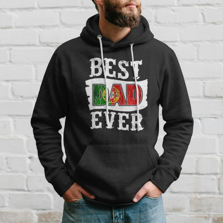 Best Dad Ever Fathers Day Portuguese Flag Portugal Gift For Mens Hoodie Gifts for Him