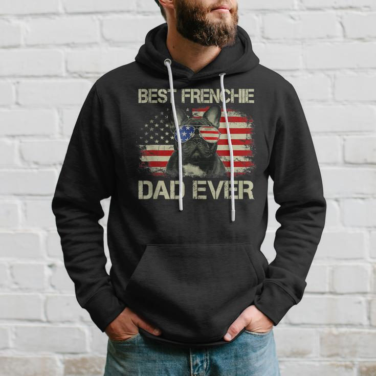 Best Frenchie Dad Ever Bulldog American Flag Gift Hoodie Gifts for Him