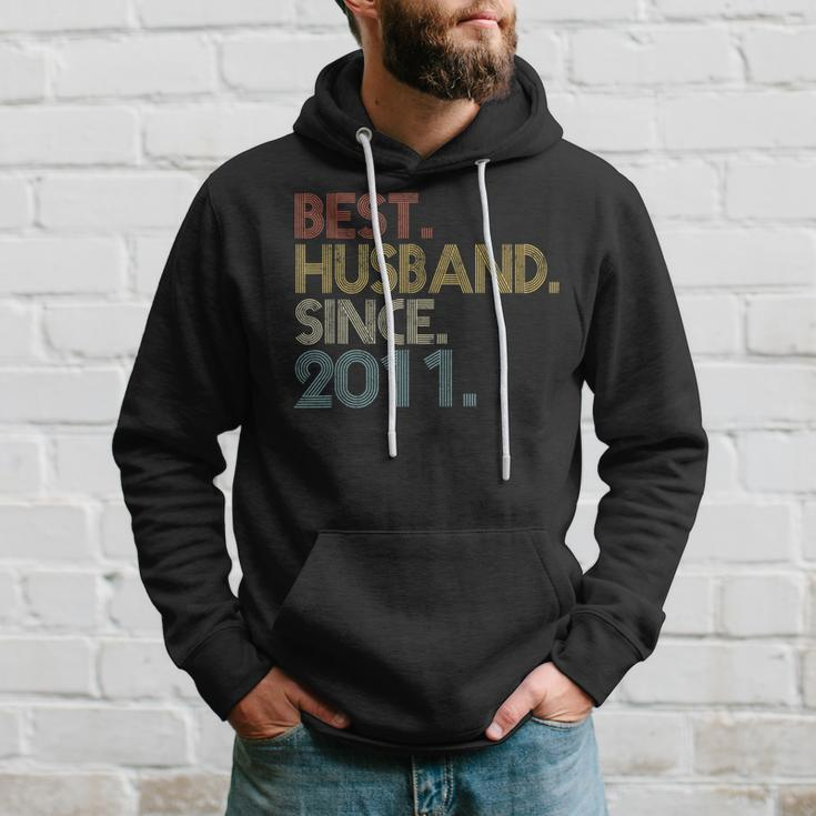 Best Husband Since 2011 Vintage Retro Wedding Anniversary Hoodie Gifts for Him