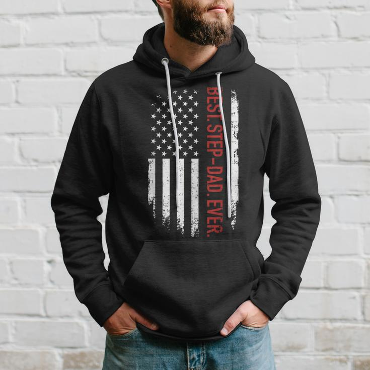 Best Stepdad Ever With Us American Flag For Fathers Day Gift For Mens Hoodie Gifts for Him