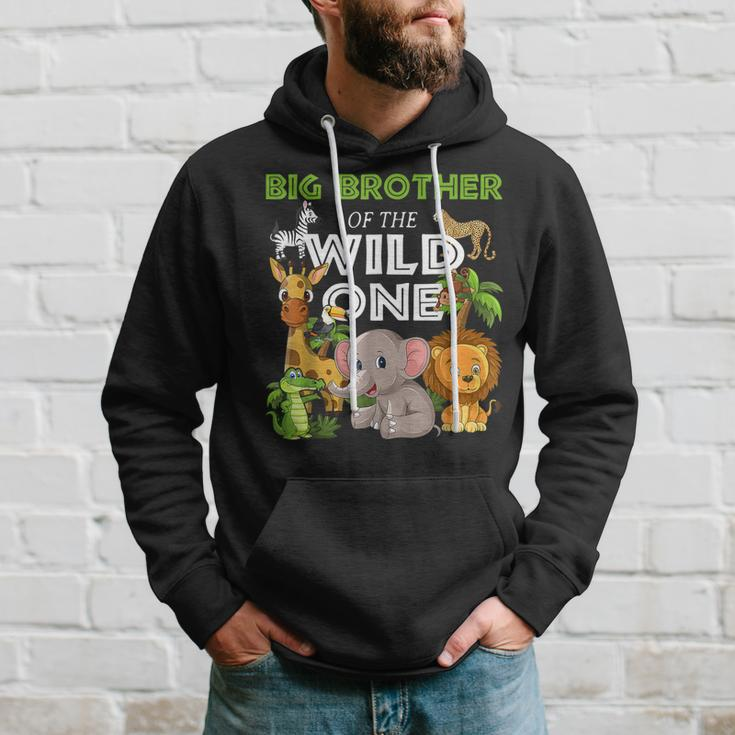Big Brother Of The Wild One Zoo Birthday 1St Safari Jungle Hoodie Gifts for Him