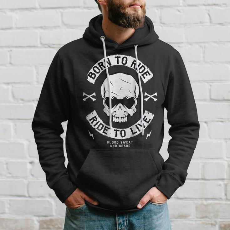 Biker Born To Ride MotorcycleBiker Hoodie Gifts for Him