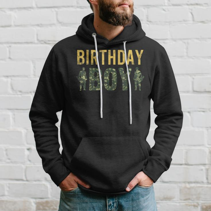 Birthday Boy Army Military Party Camouflage Lover Gift Hoodie Gifts for Him