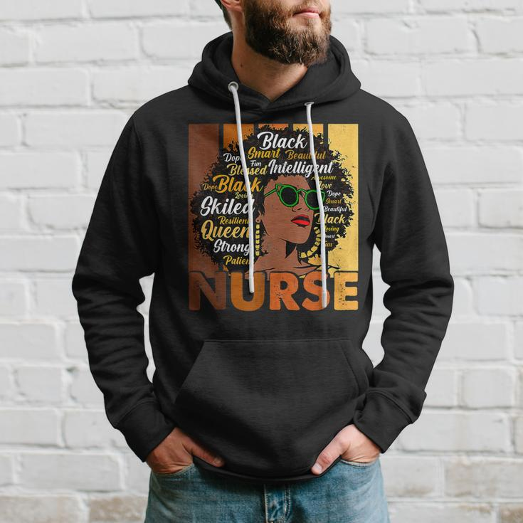 Black Woman Nurse Afro Melanin Cool Black History Month Hoodie Gifts for Him
