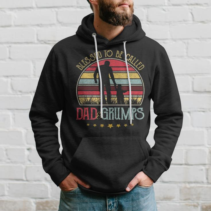 Blessed To Be Called Dad And Grumps Vintage Fathers Day Hoodie Gifts for Him