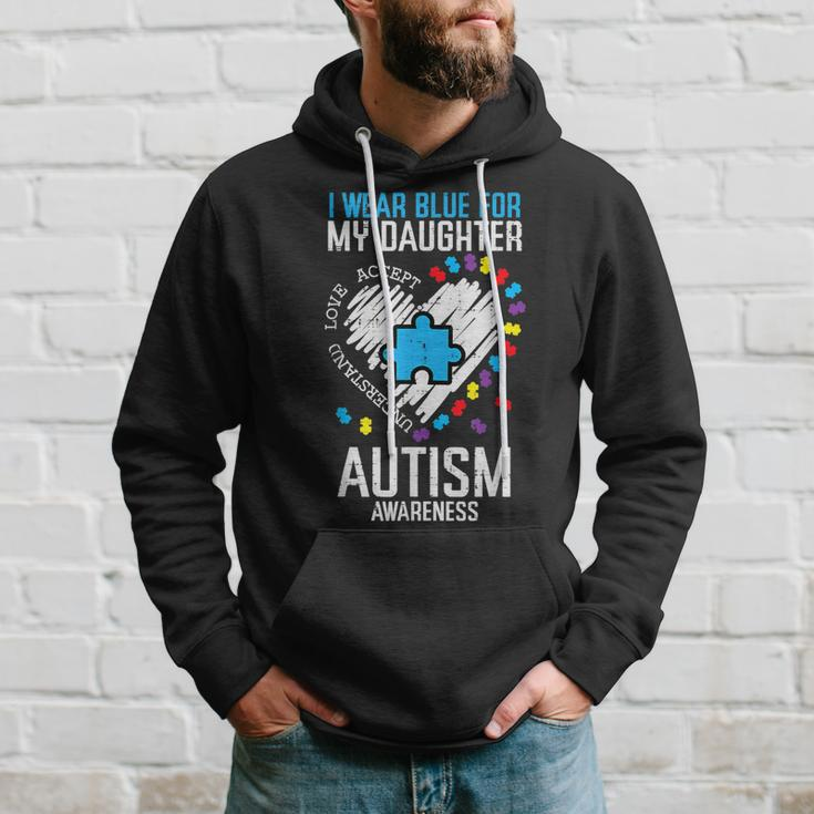 Blue For Daughter Autism Awareness Family Mom Dad Men Women Hoodie Gifts for Him
