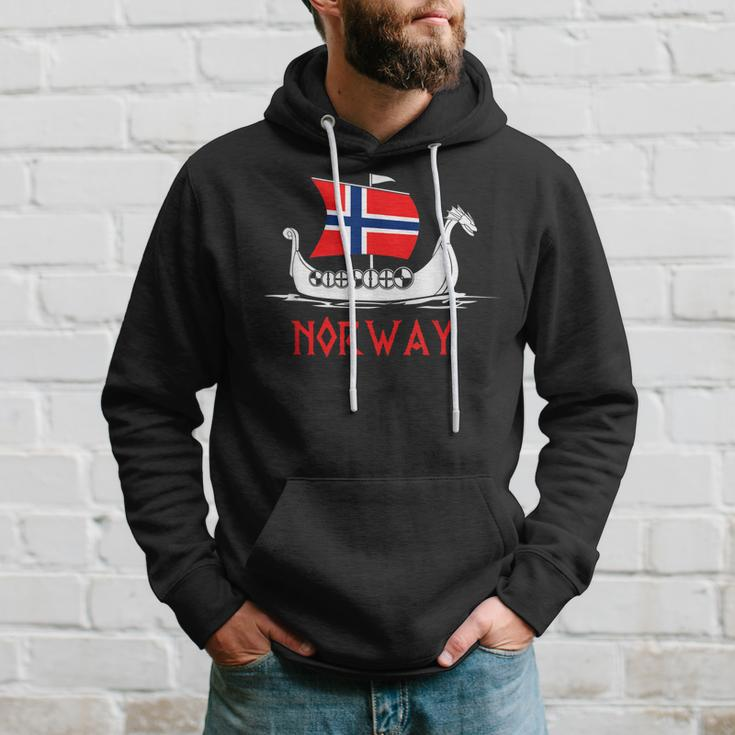 Boat Norwegian Flag Norway Viking Ship Norway Hoodie Gifts for Him