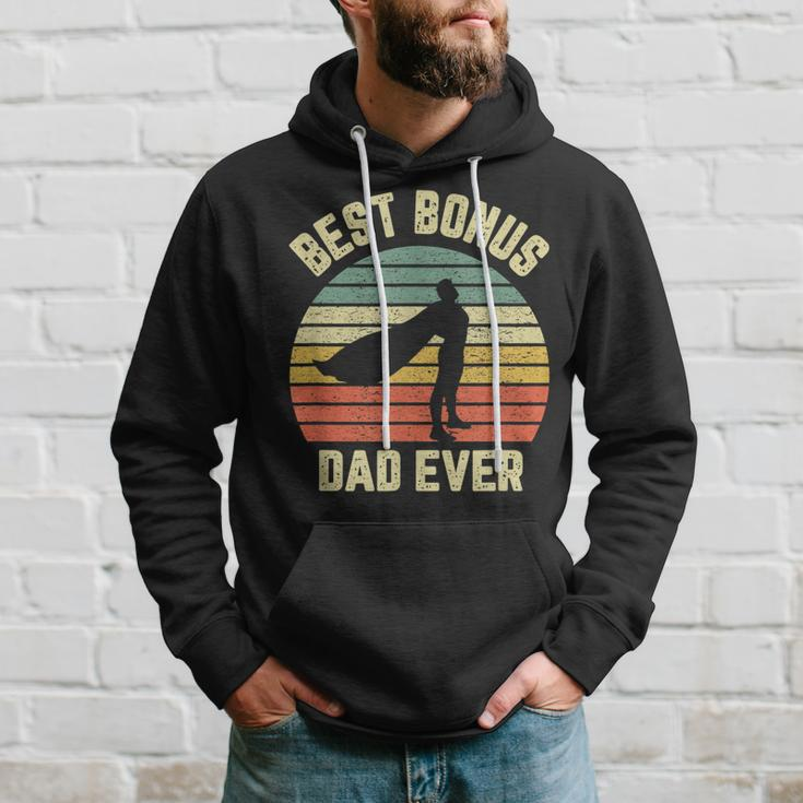 Bonus Dad Gift Cool Retro Hero Best Bonus Dad Ever Gift For Mens Hoodie Gifts for Him